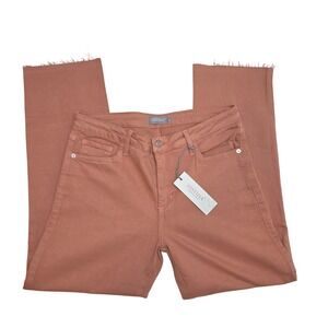Just USA Womens High Rise Raw Hem Straight Leg Jeans Soft Terracotta Size 31 12